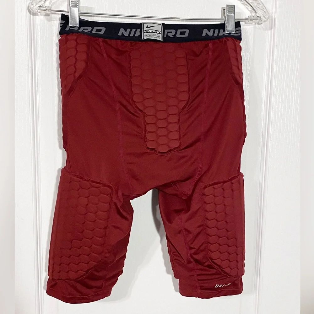 NIKE Pro Combat Padded Base Layer Football Shorts Red Men’s Small